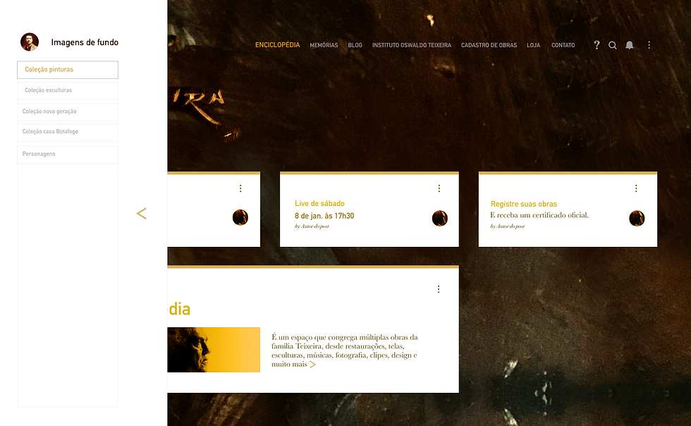 Menu com imagens de fundo