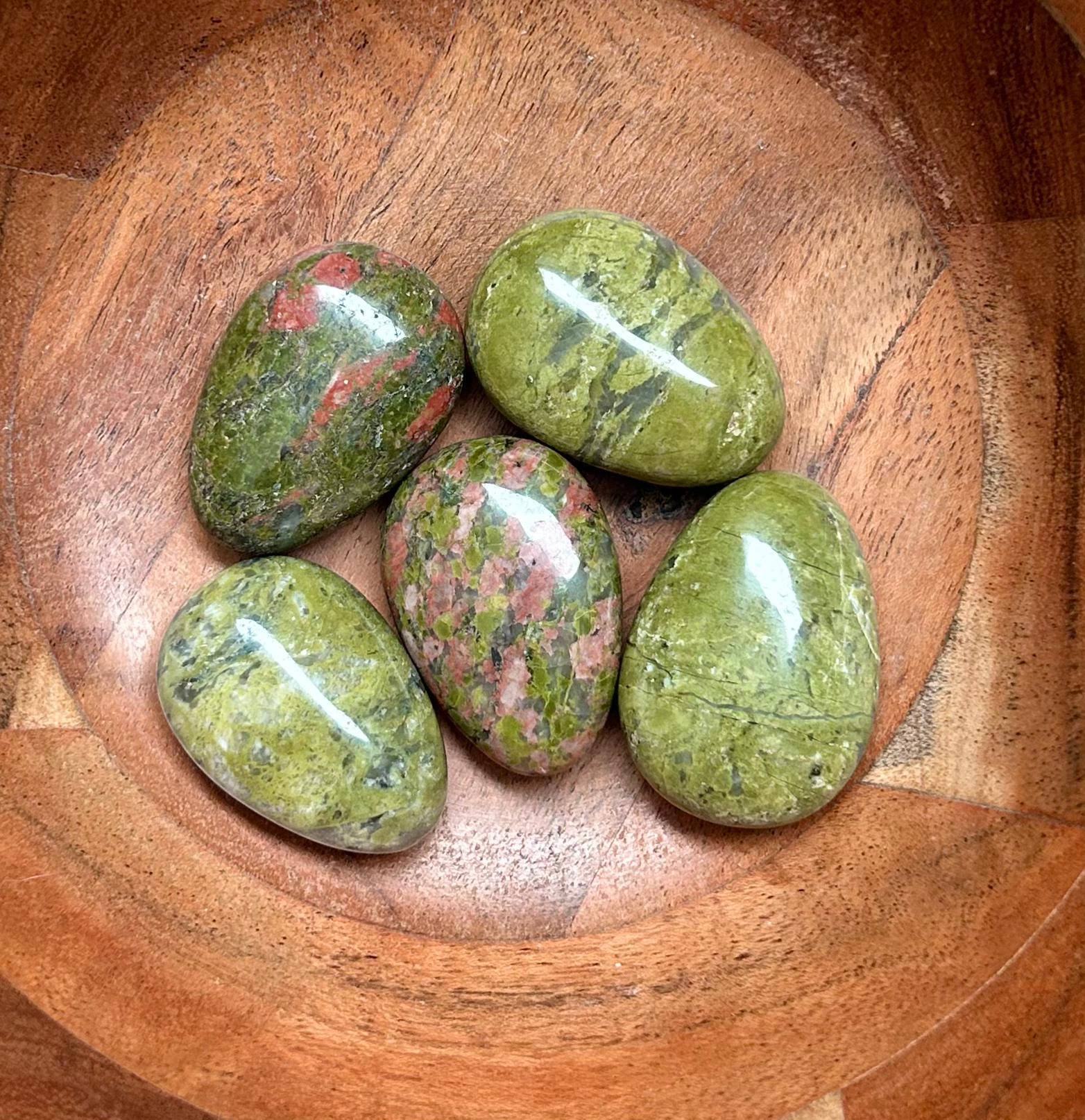 Natural unakite small palmstone