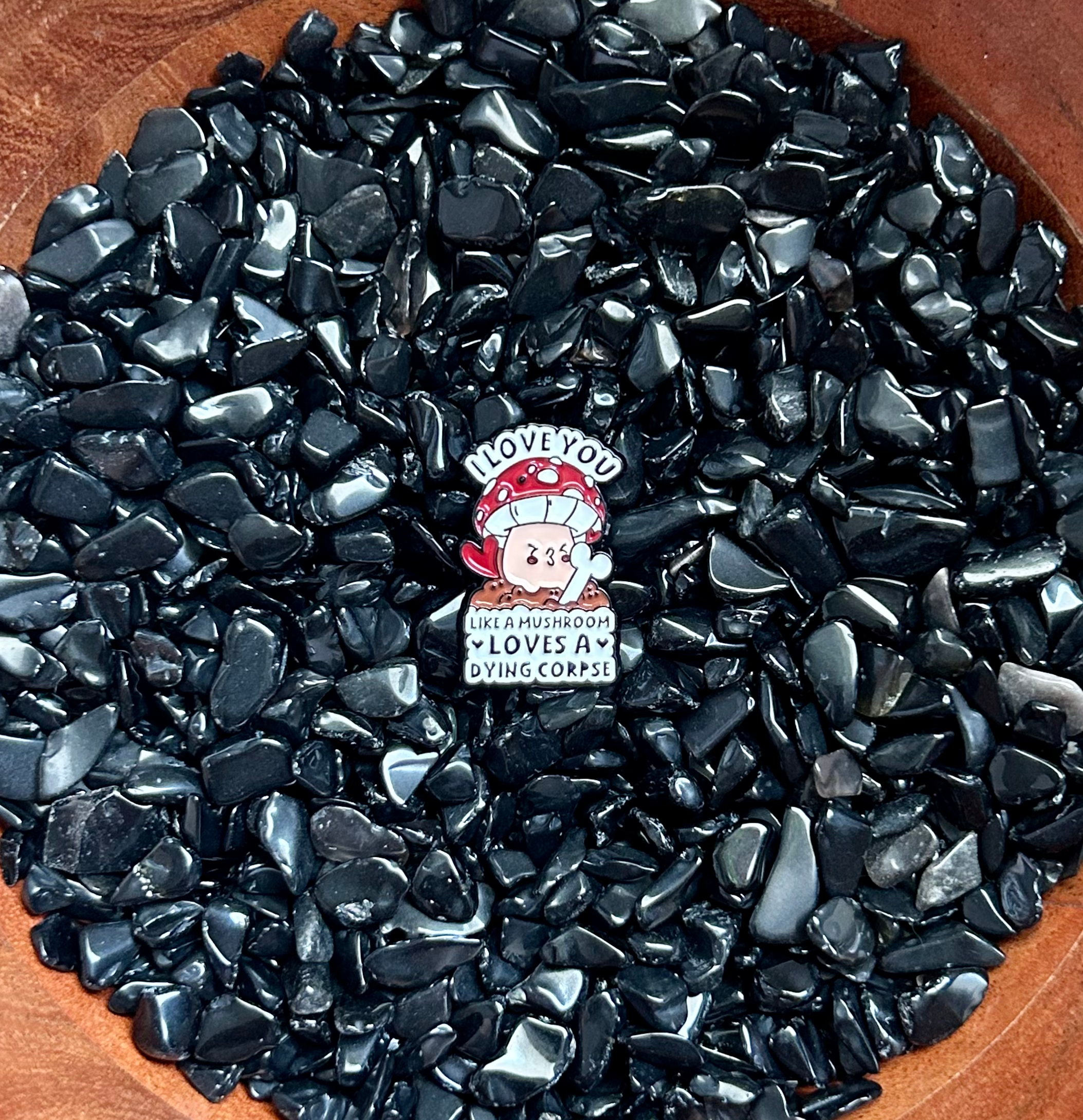 Love you like a dying corpse enamel pin