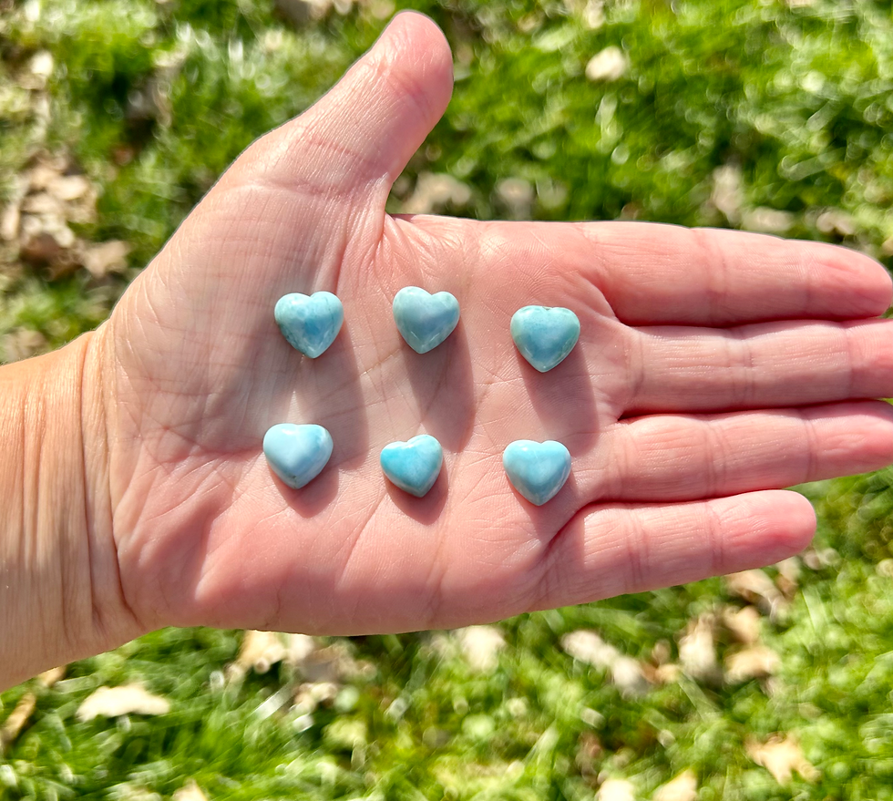 Natural larimar mini heart carving