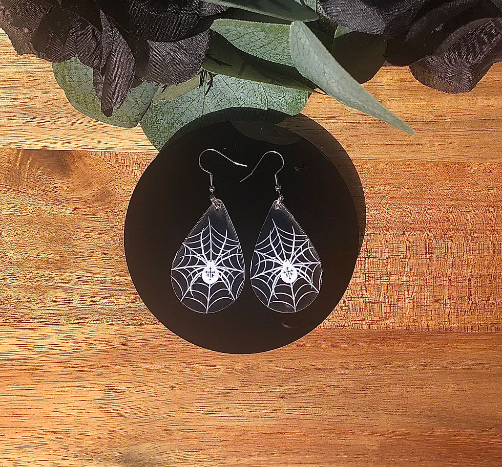 Acrylic spiderweb earrings