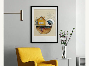 An easy way to frame an artwork in a mismatched frame is to mat it creatively. 