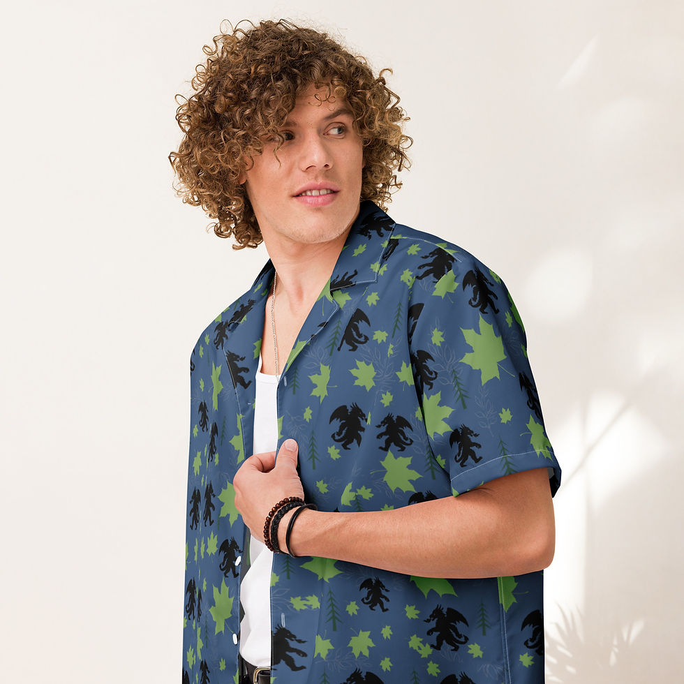Thumbnail: Dragonsquatch™ Party Shirt - Woodland Azure