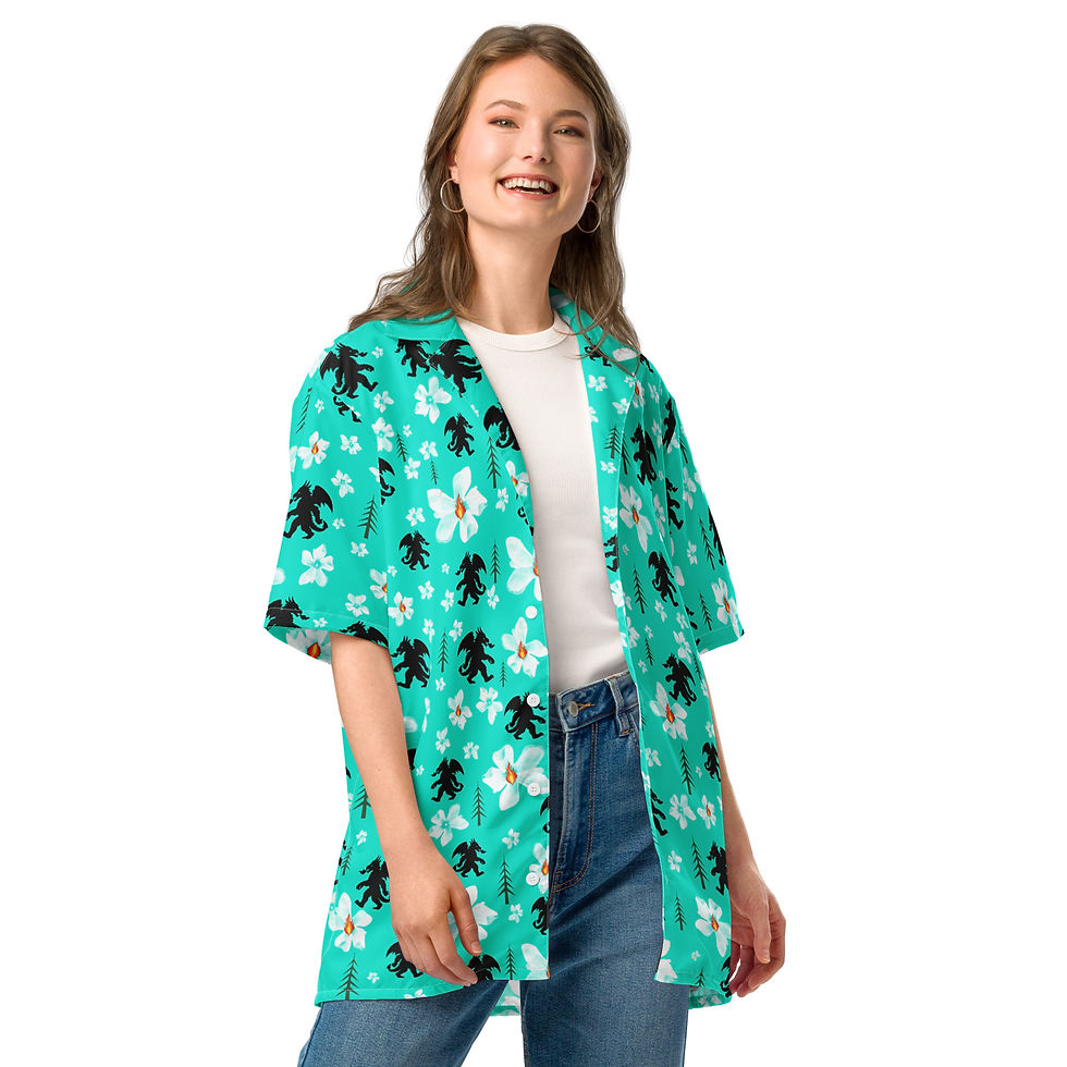 Thumbnail: Dragonsquatch™ Hawaiian Shirt - Island Turquoise