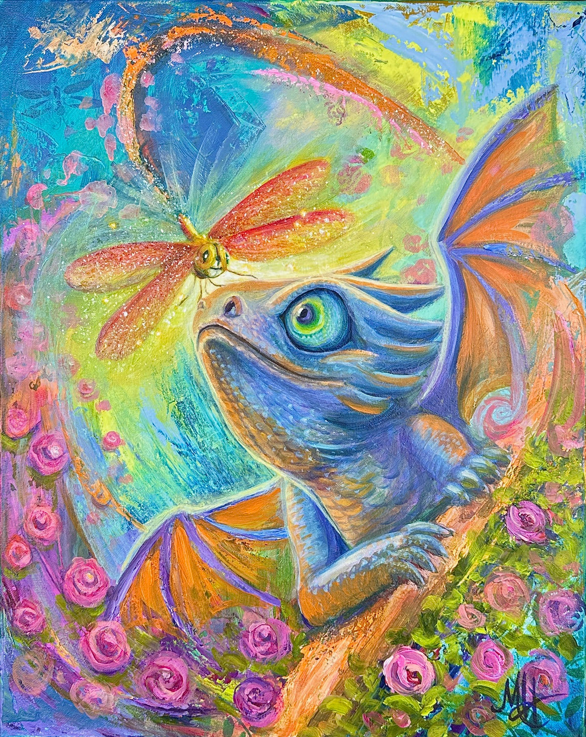 Curiosity in Bloom - Framed 20x16” Original Oil Painting