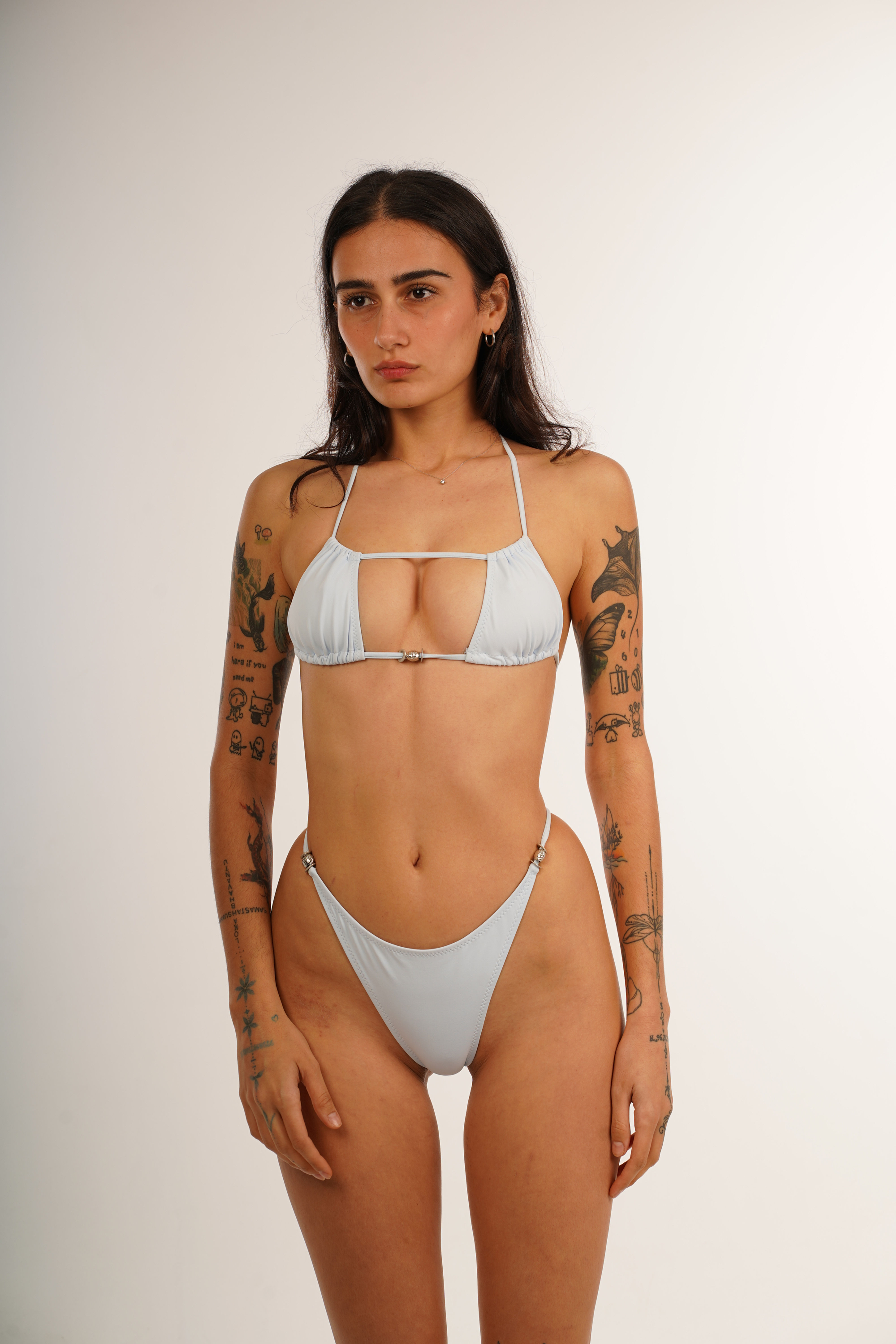 Beaded Top: Light Blue