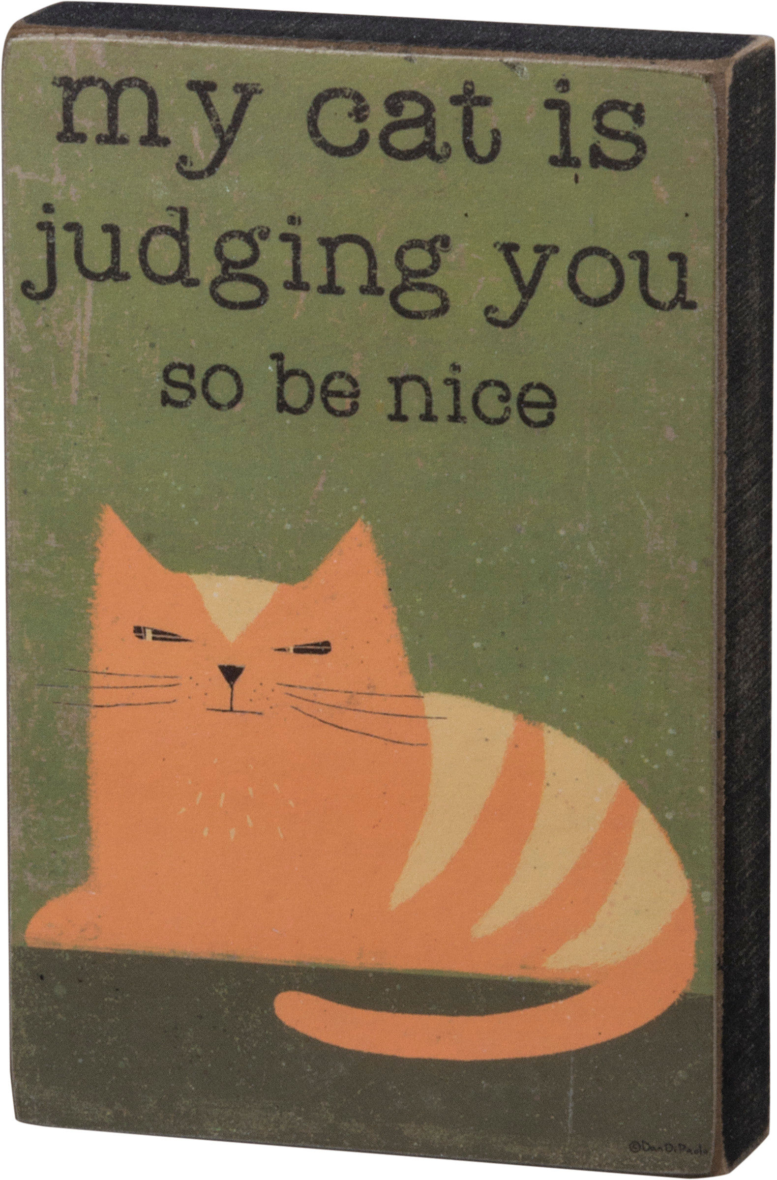 Wooden Block Sign | Judging Cat | Gifts for Cat Lovers