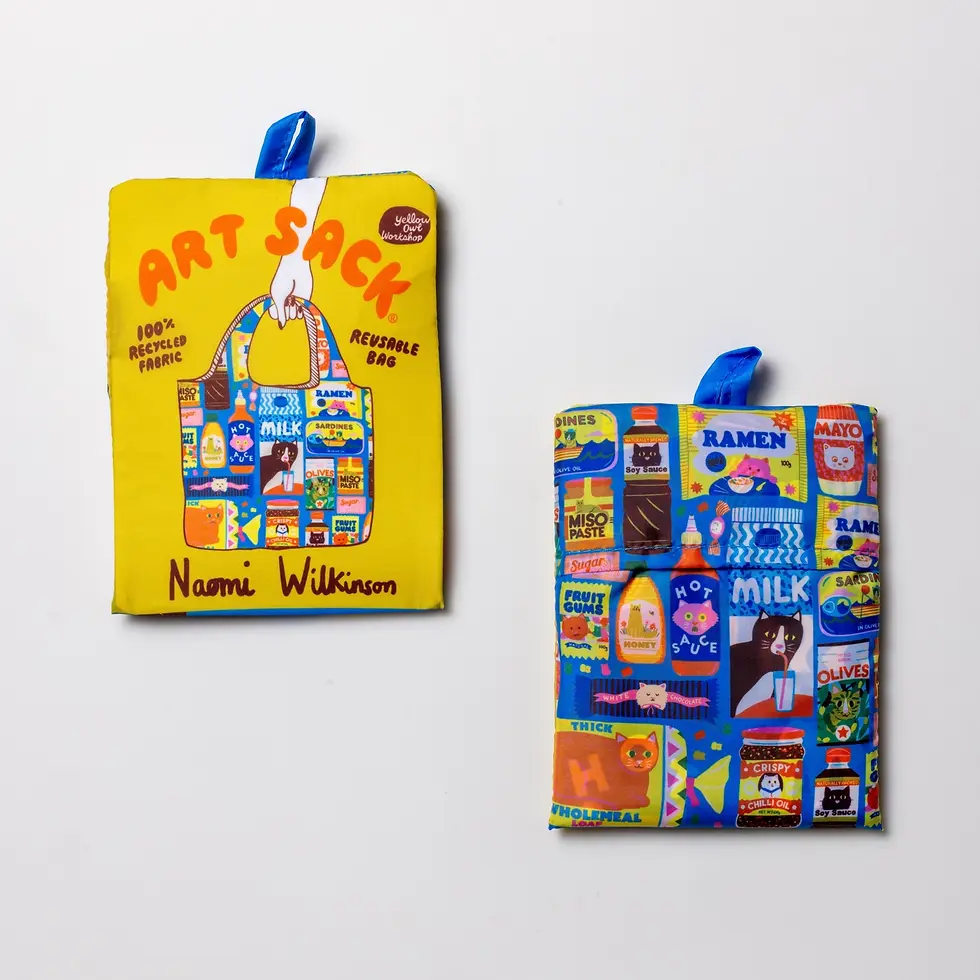 Kawaii Cat Food Reusable Grocery Bag Art