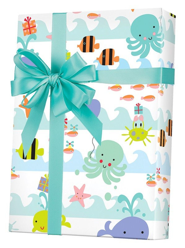 Baby Shower Baby Birthday Sea Babies Premium Gift Wrapping Paper