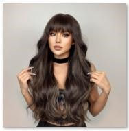 Dark Brown with dark blond highlights *