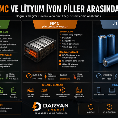 Lityum İyon, LiFePO4 ve NMC Piller Arasındaki Farklar Nelerdir?