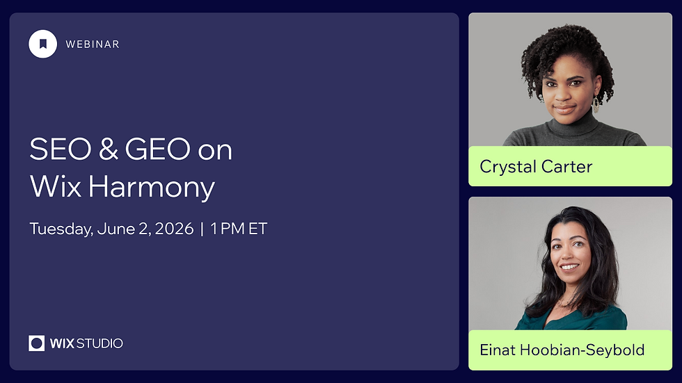 SEO & GEO on Wix Harmony webinar