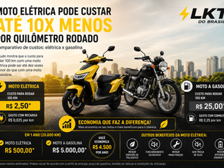 Moto Elétrica Pode Custar Até 10 Vezes Menos por Quilômetro Rodado do que Moto a Gasolina