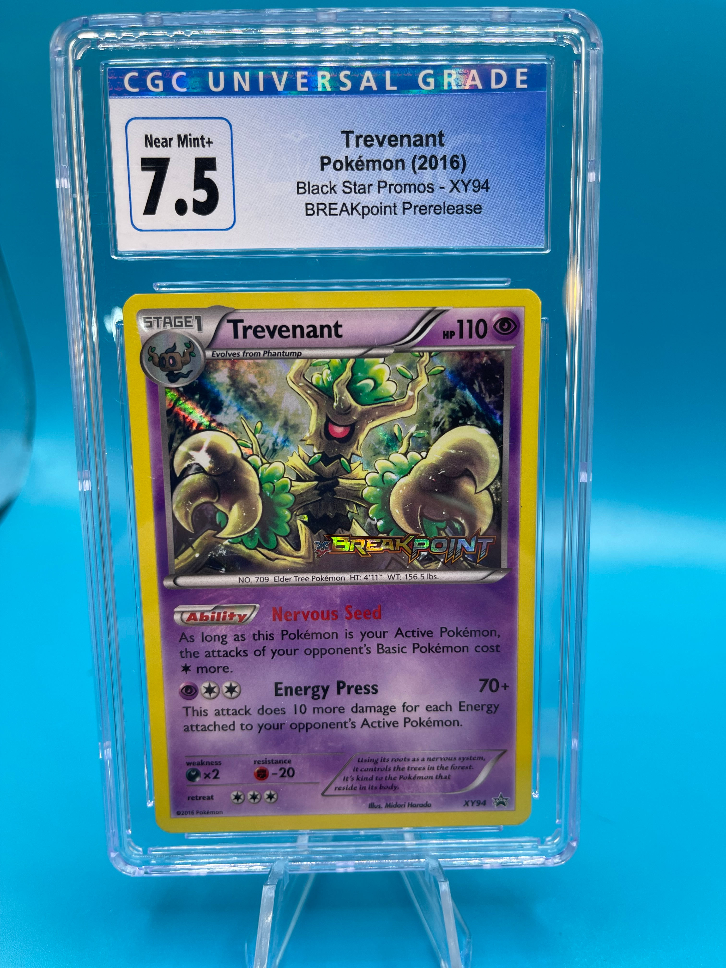 Pokemon TCG, Trevenant, BREAKpoint Prerelease, XY94, Graded 7.5 with CGC