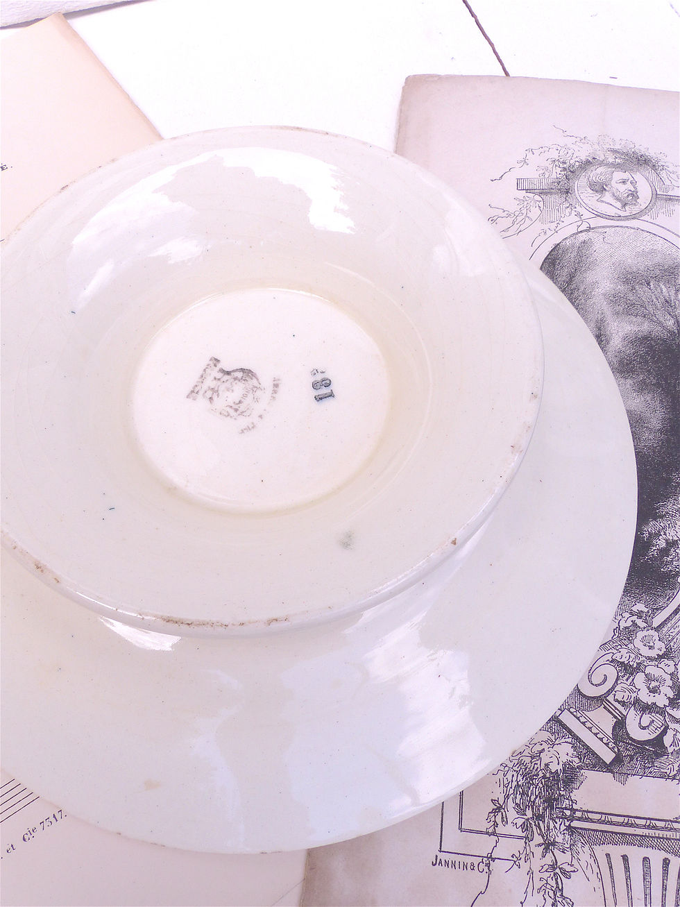 Miniature : Plat de service ancien à fleurs jaunes "Terre de fer"- Choisy le Roi France