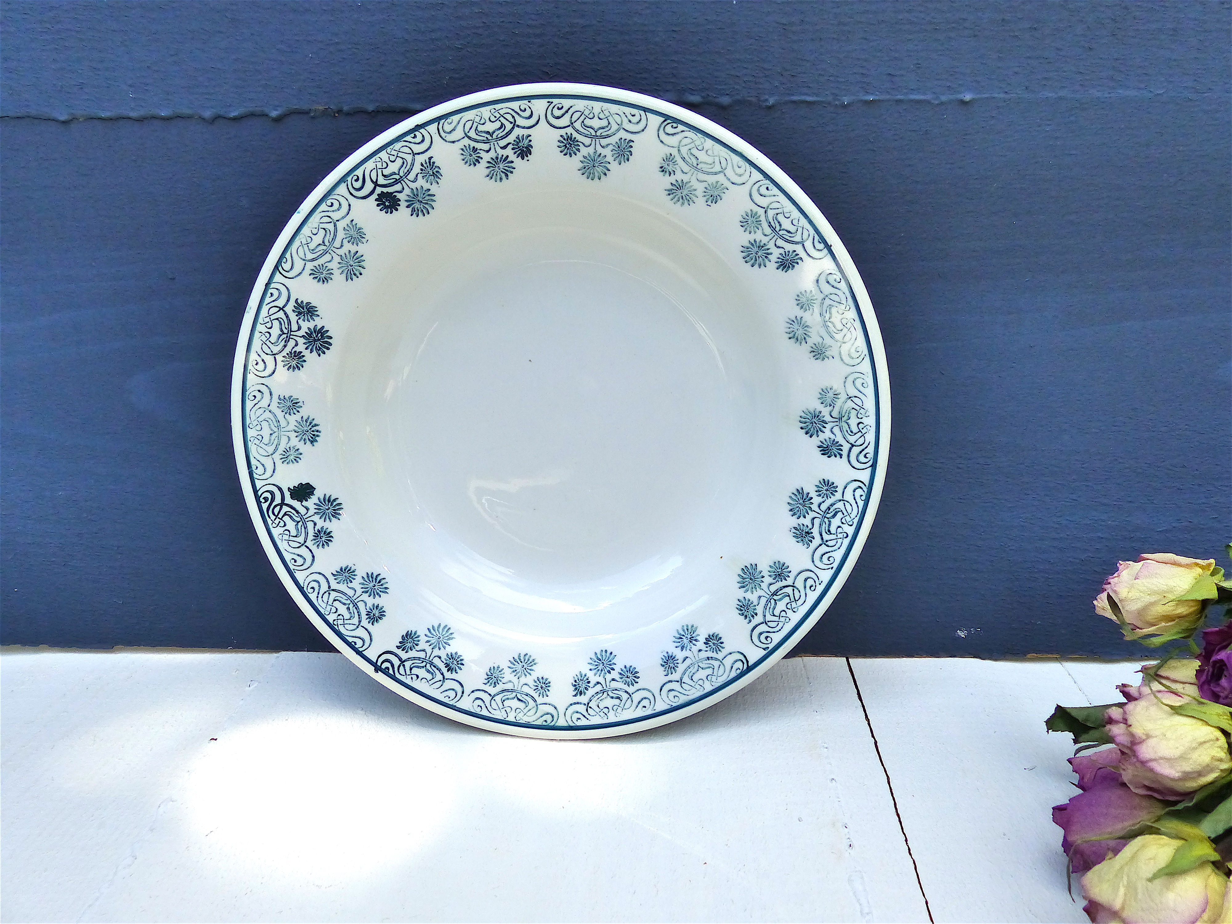 Assiette bleue ancienne - Digoin