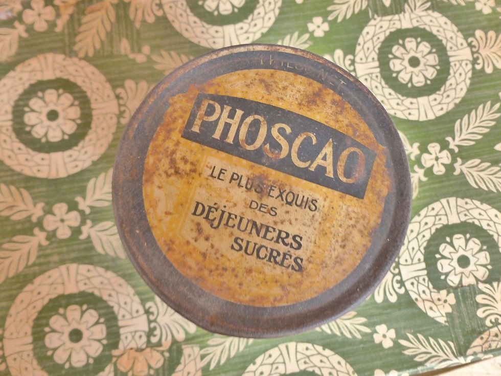 Miniature : Boite publicitaire en métal jaune - Phoscao