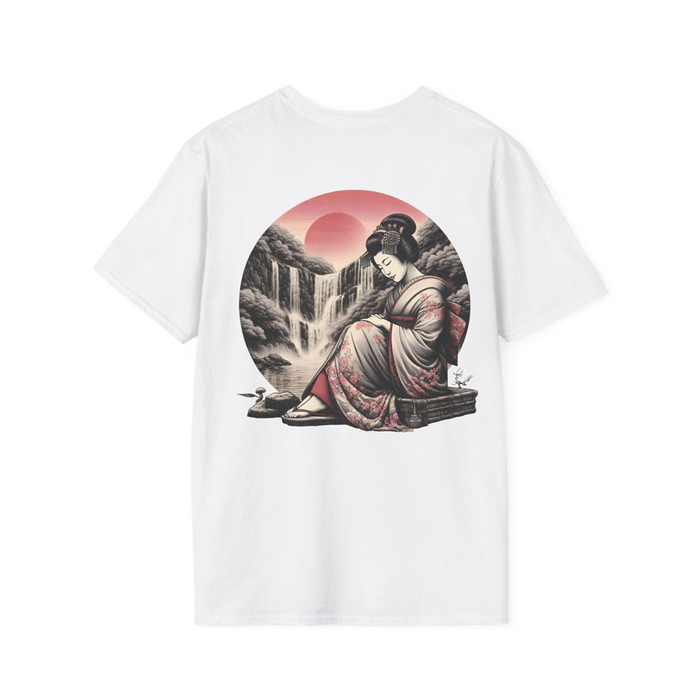 Miniatura: Geisha At Waterfall | Large Back Print