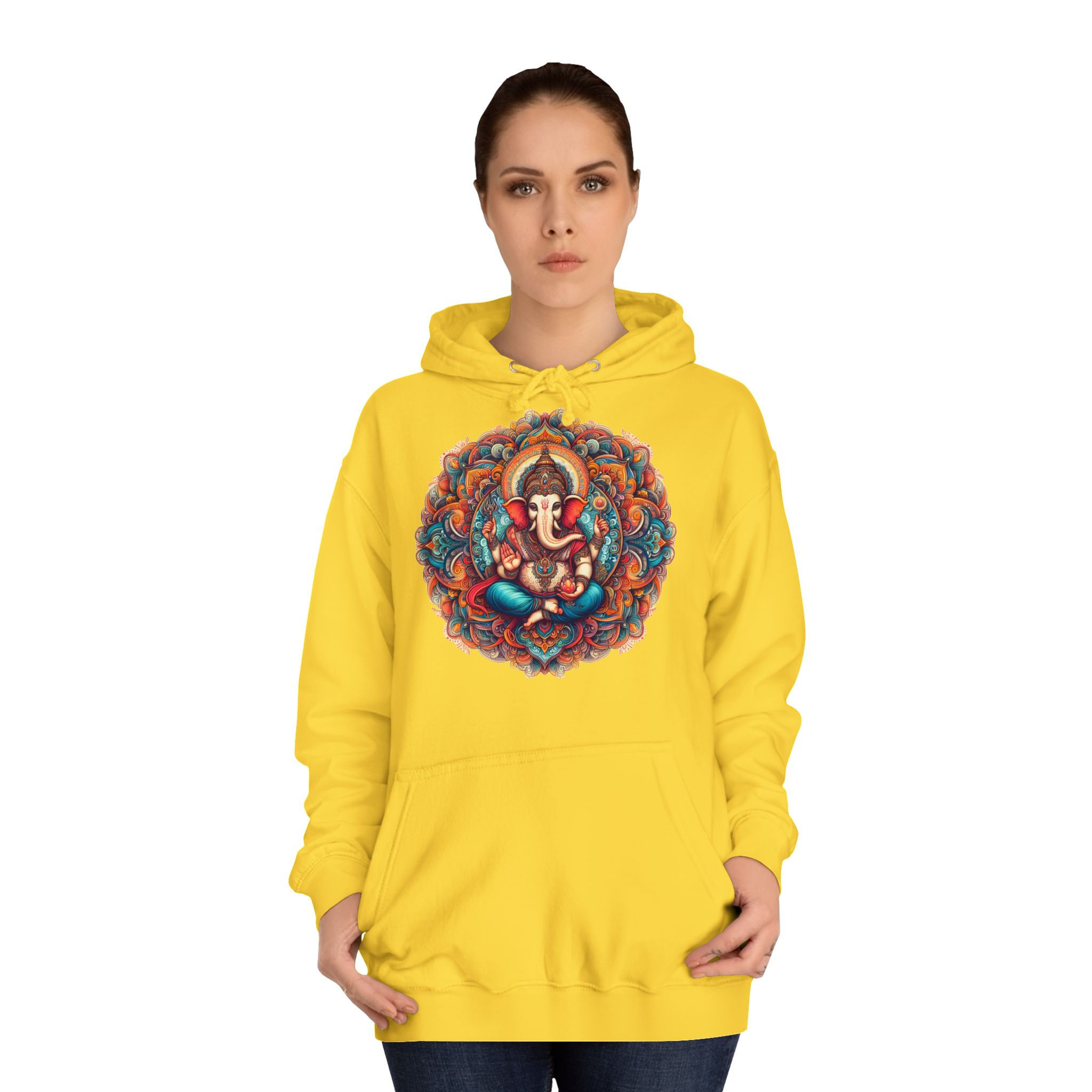 Unisex College Hoodie with Ganesha Design