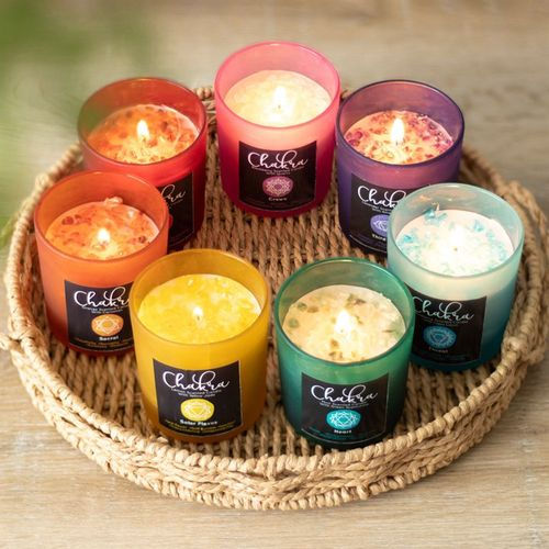Thumbnail: Solar Plexus Chakra Lemon Crystal Chip Candle