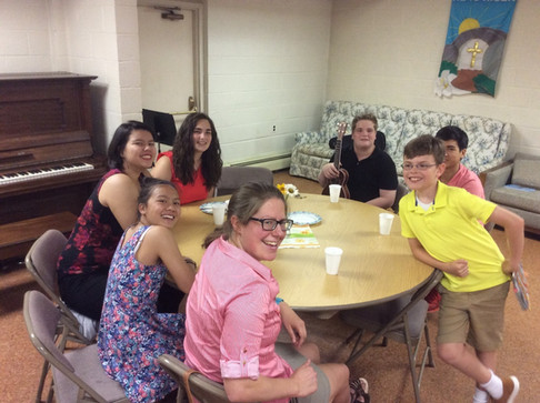 Our Youth Enjoying Coffee Hour at Covenant Chapel