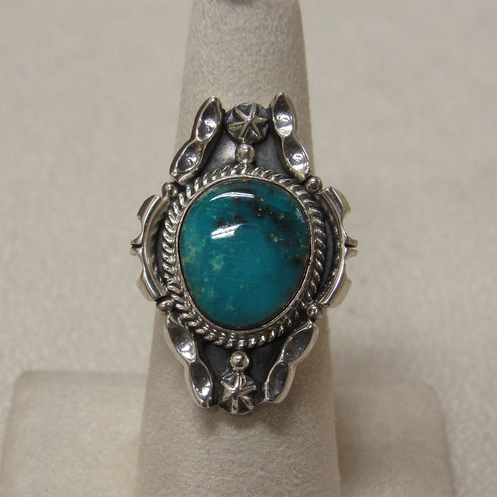 Beautiful Turquoise and Sterling Silver Southwest Ring Size 7