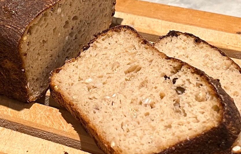 A slice from a gluten free loaf