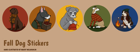 Fall Dog Stickers