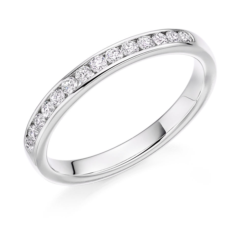 0.25ct Channel Set Round Diamond Half Eternity Ring
