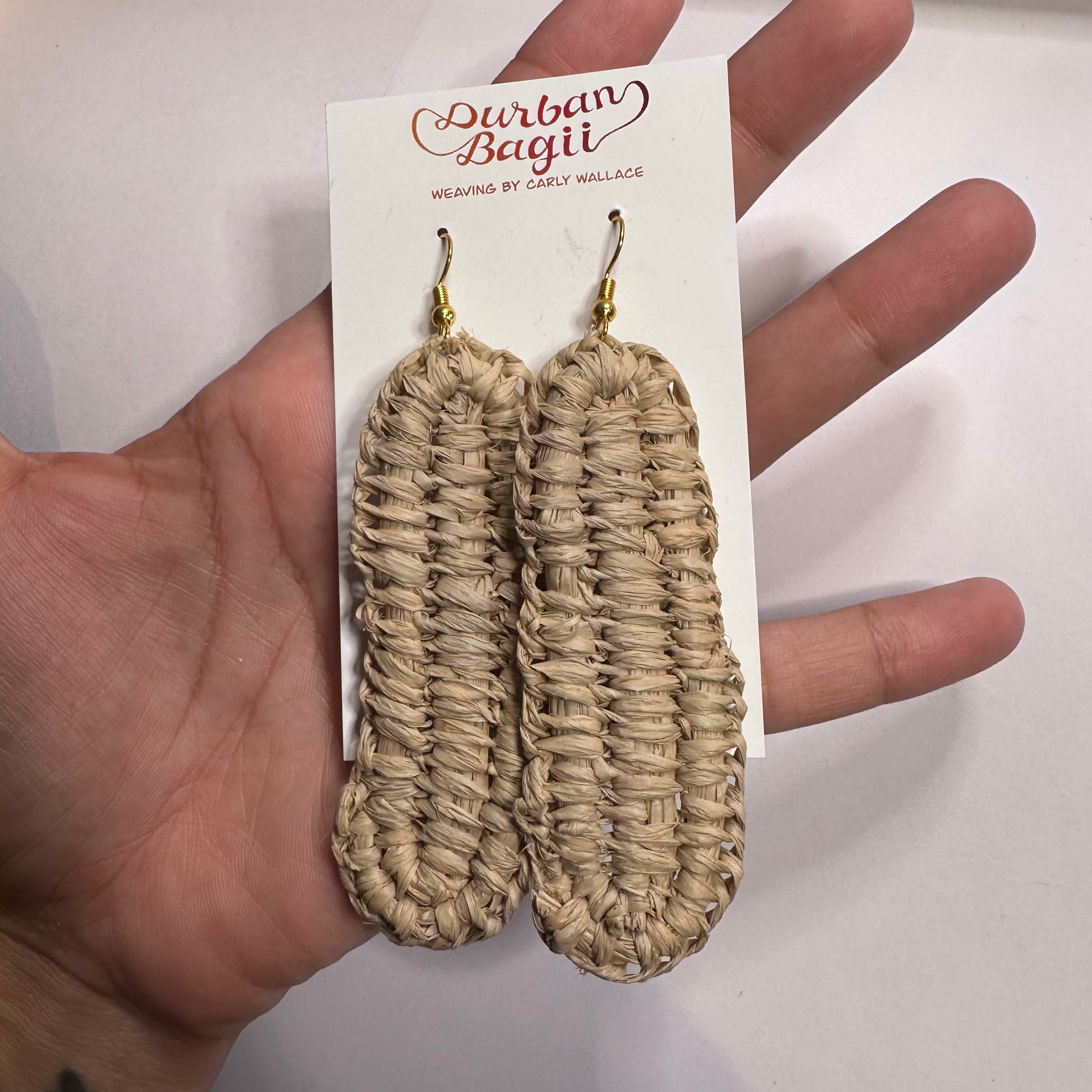 Long tan Talia earrings