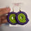 Thumbnail: Medium Deep purple on green Gani earrings