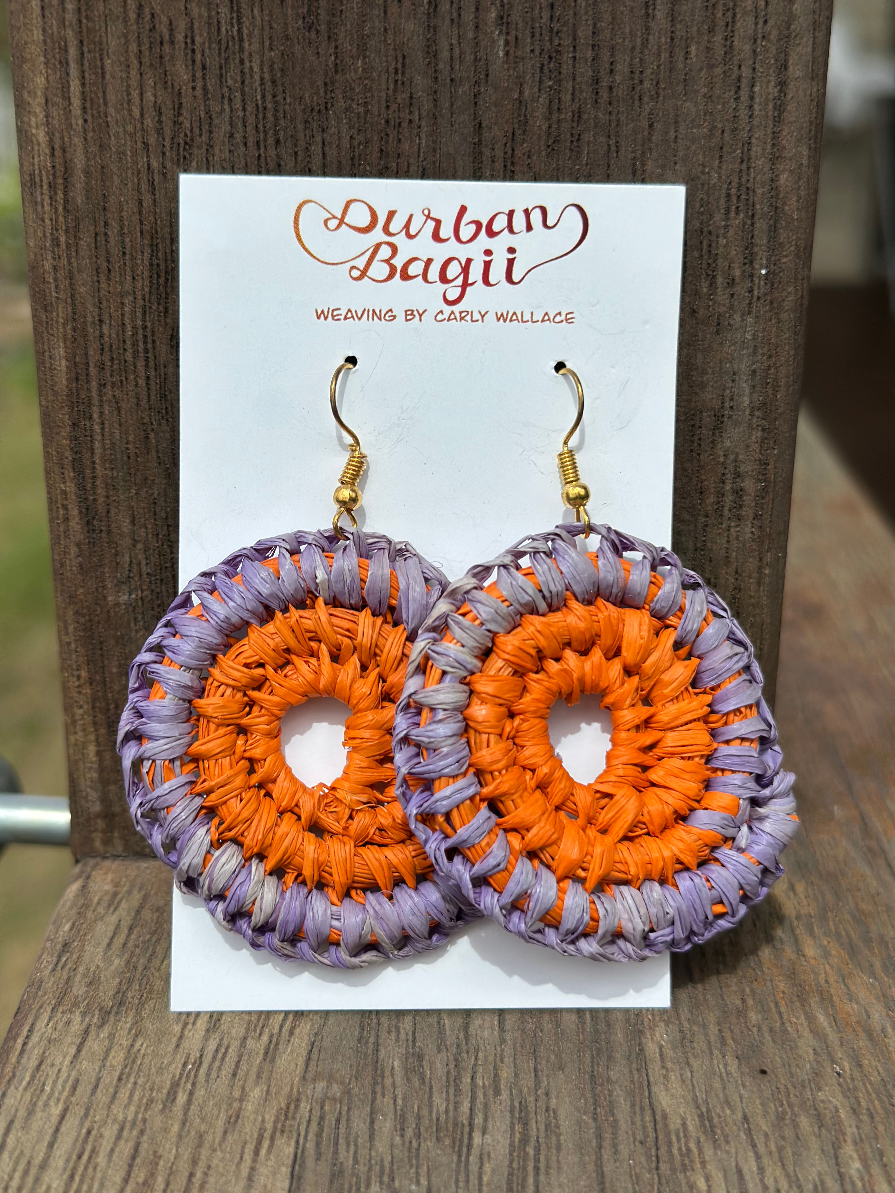 Medium Gani earrings- purple and orange 