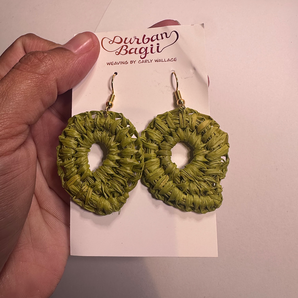 Thumbnail: Small green Gani earrings