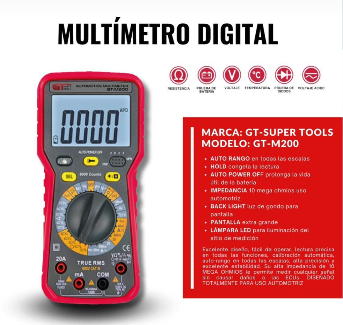 Multimetro automotriz profesional