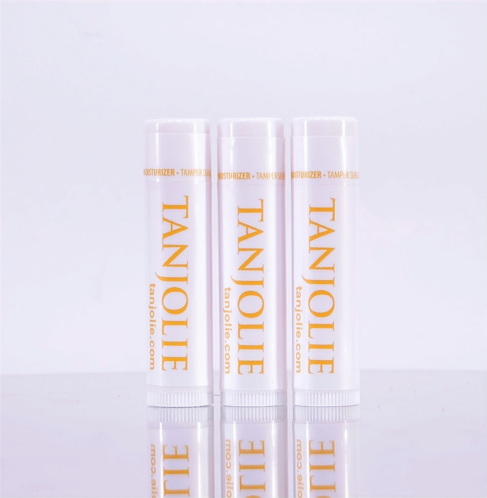 Tanjolie Lip Balm Natural Bee's Wax. 3 Pack. Tangerine.