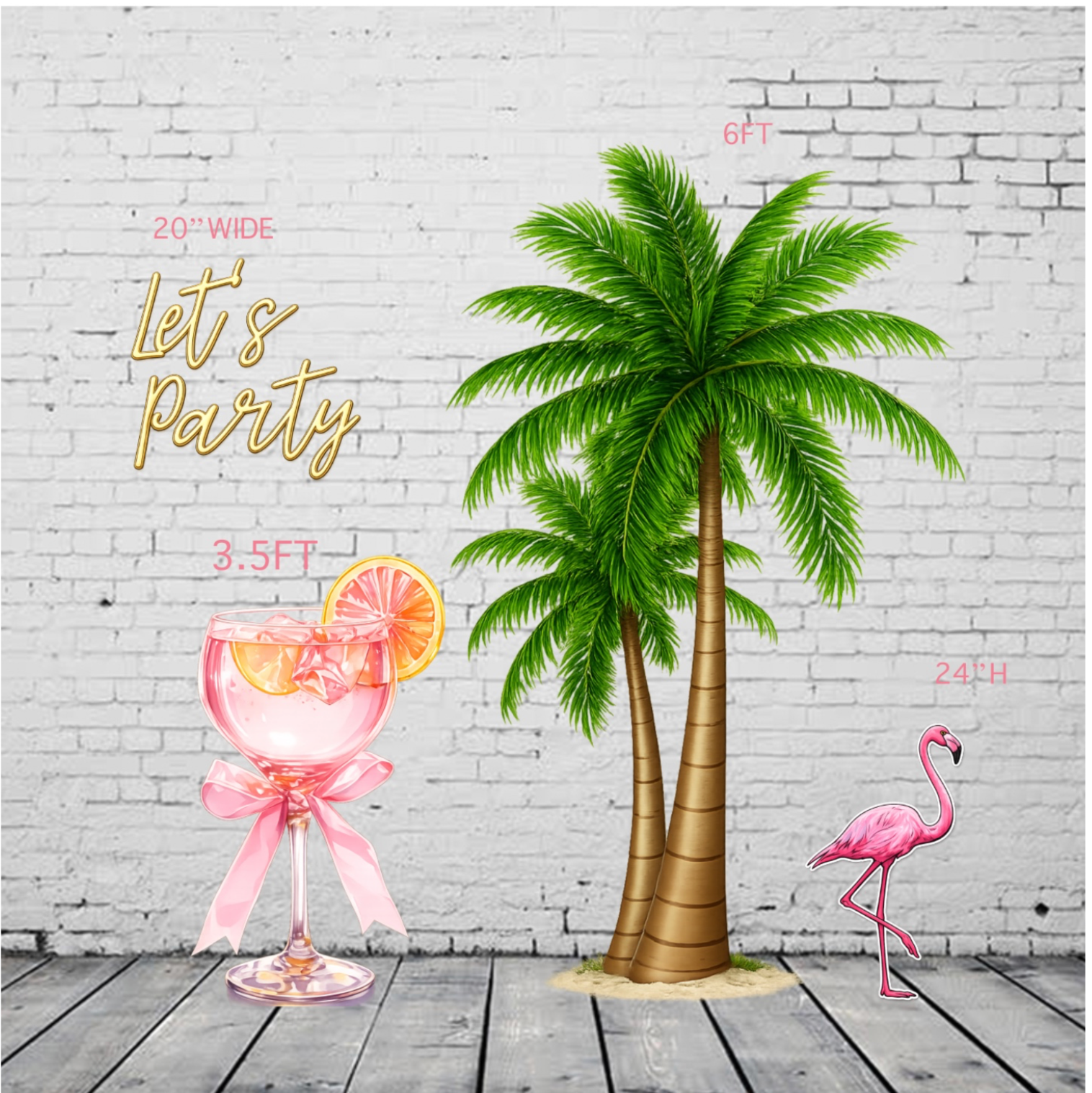 JL1660QS MARTINI & JL1661QS3 SB PALM TREE SET