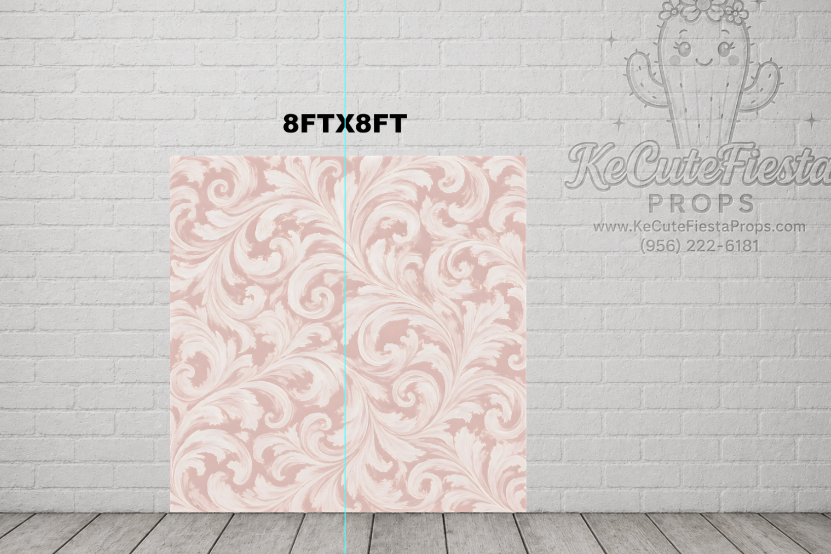 pink Baroque / Rococo ornamental scrollwork wall
