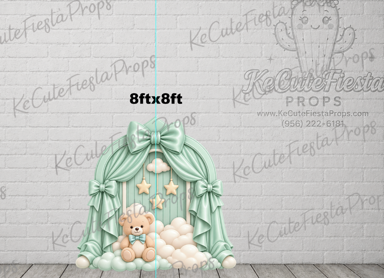 GREEN ARCH TEDDY BEAR PANEL