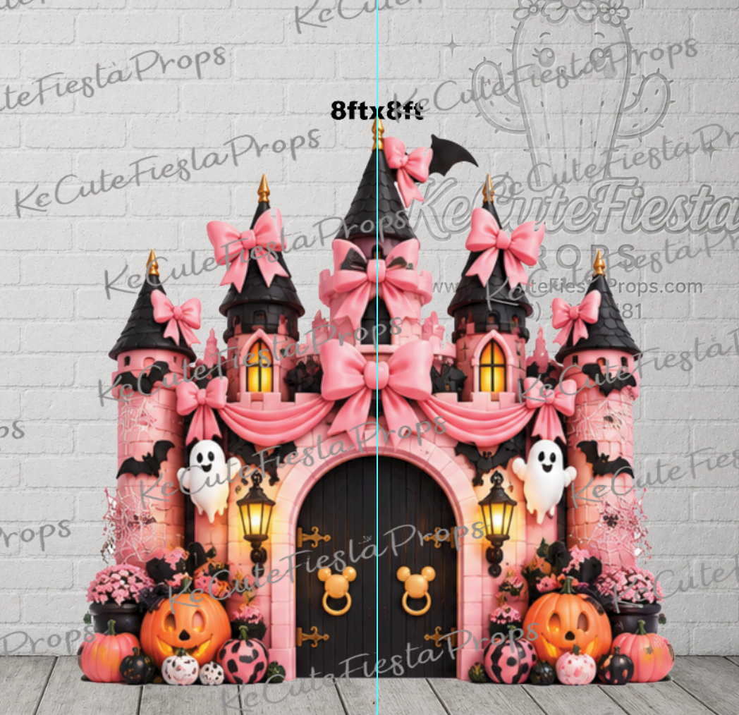 pink bows castle halloween