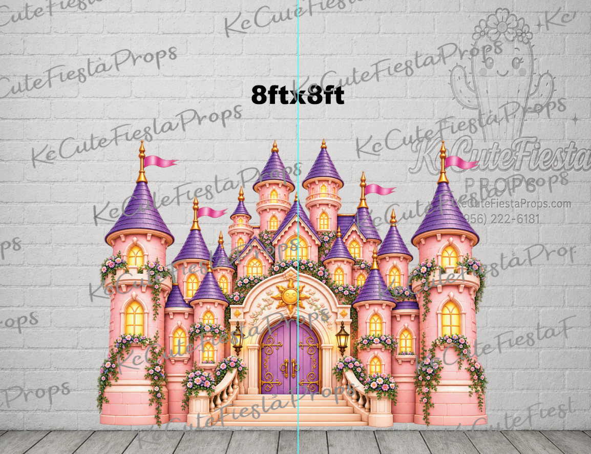 pink and purple princess castle