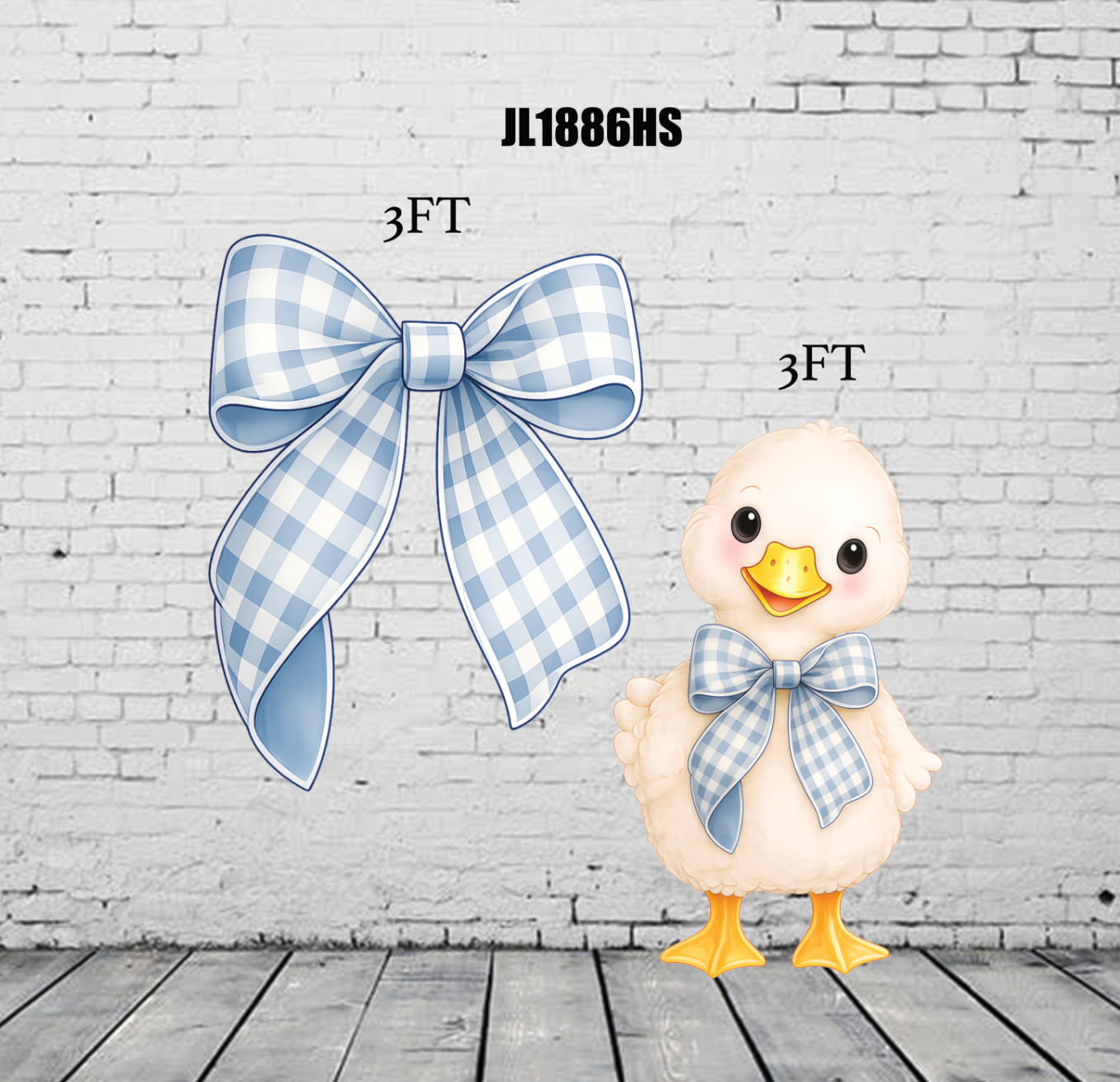 JL1886HS DUSTY BLUE BOW DUCK SET