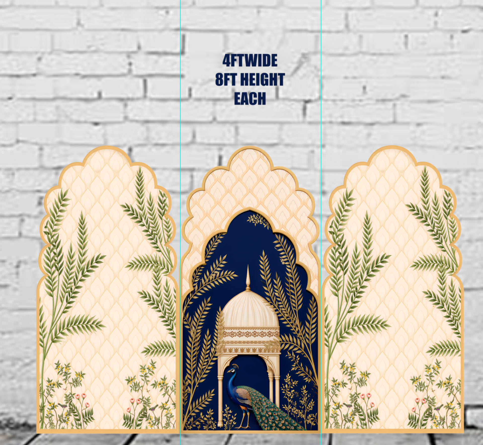 JL1595FS SB(X2)- JL1596FS BEIGE TAN INDIAN WEDDING BACKDROP