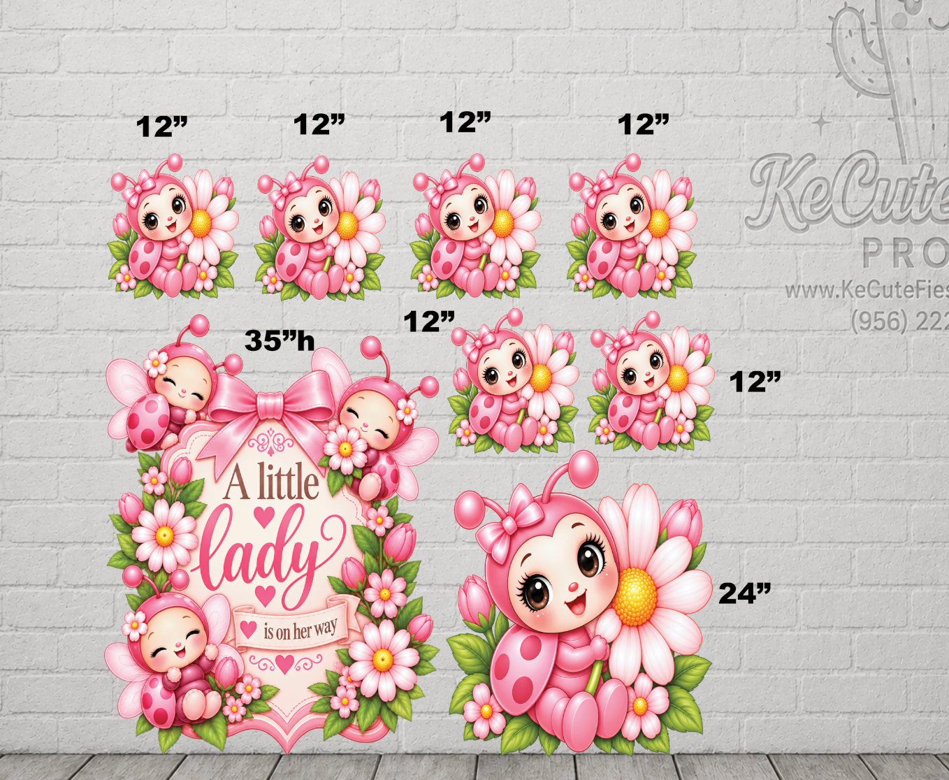JL2317HS PINK LADY BUG WITH WELCOME SIGN