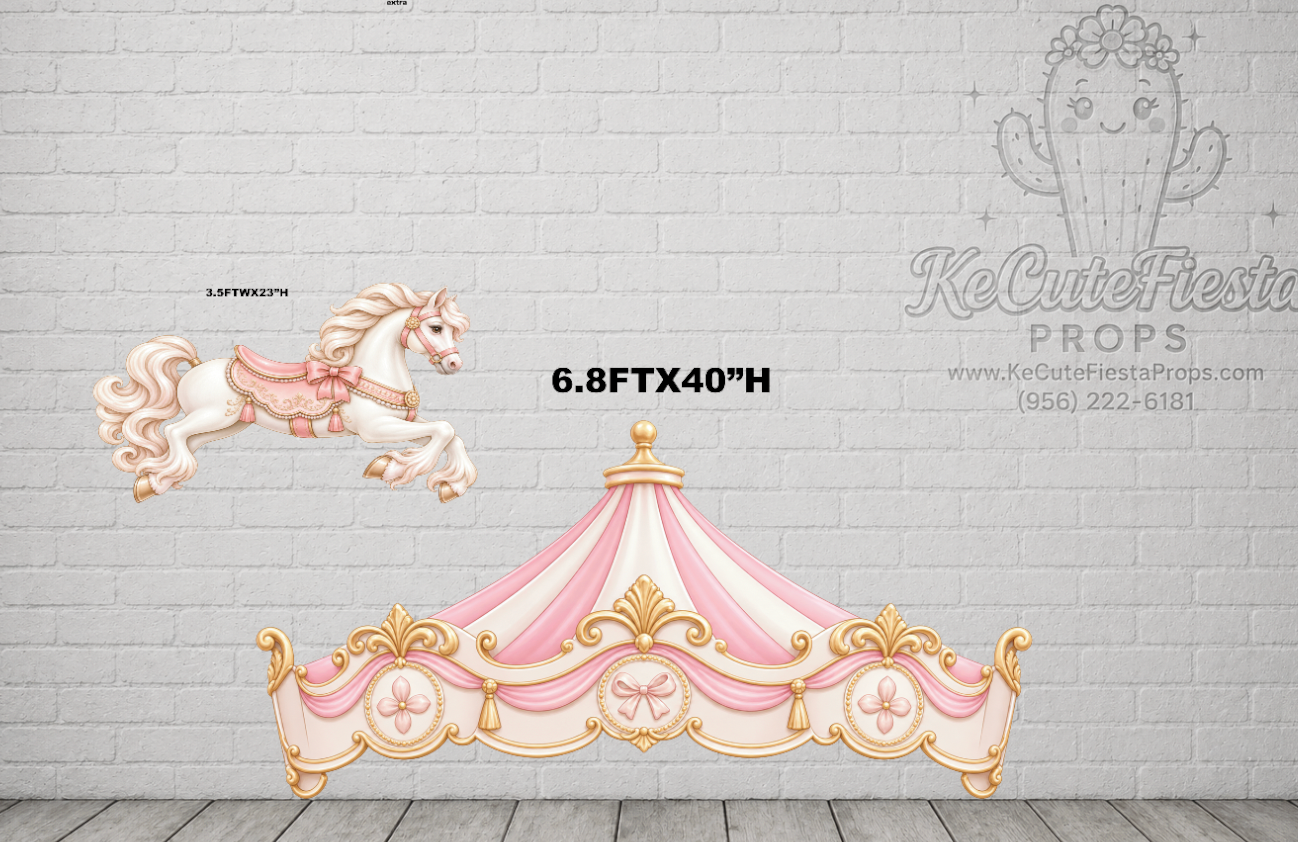 JL2339FS SB PINK CIRCUS TENT WITH HORSE