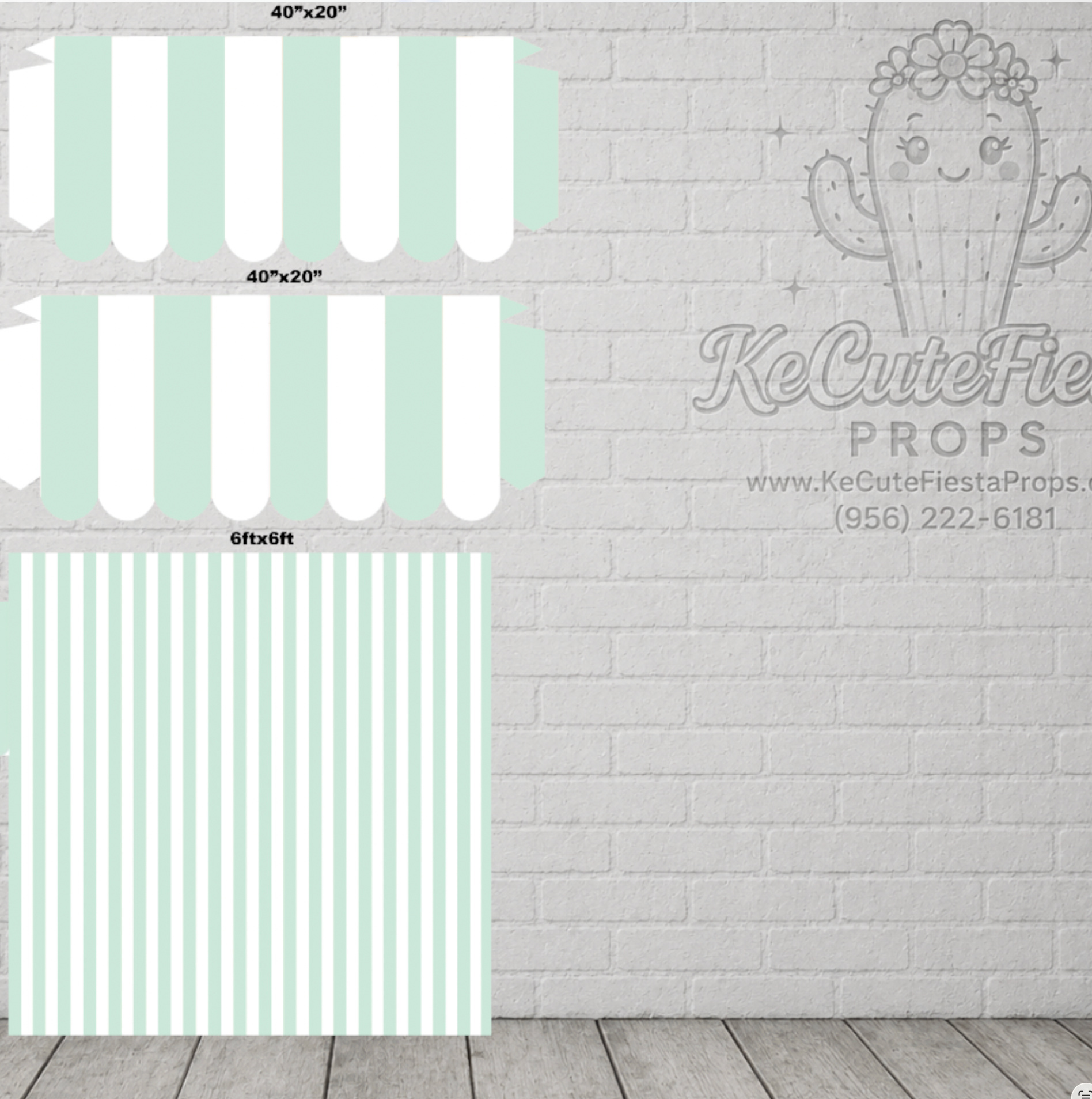 JL2340QS3-JL2341QS3-JL2345QS SB MINT GREEN WALL WITH 2 AWNINGS