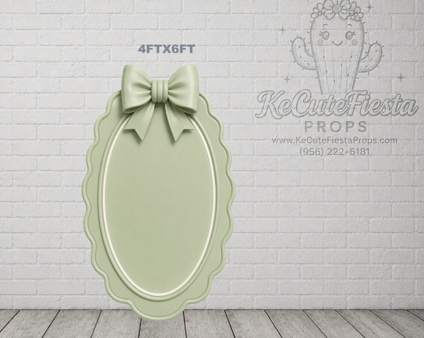 SAGE GREEN WAVY WITH BOW PANEL