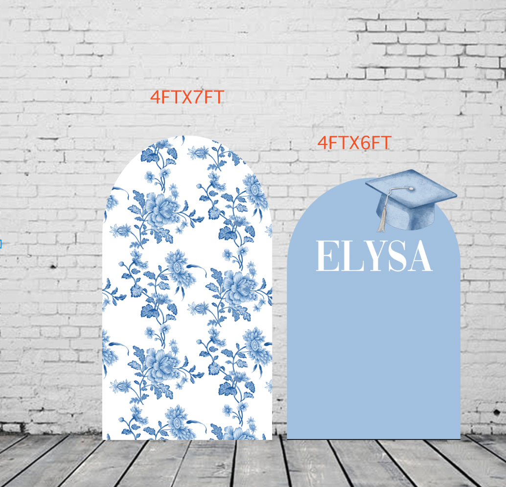 JL1642FS SB-JL1643QS3 SB BLUE FLORAL CUSTOM GRADUATION PANEL