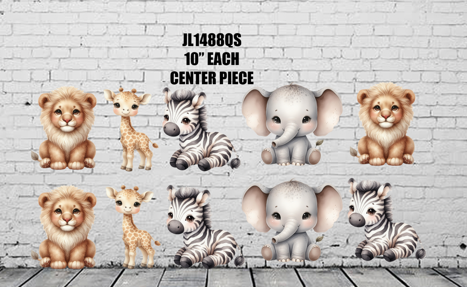 JL1488QS SAFARI ANIMALS CENTER PIECES