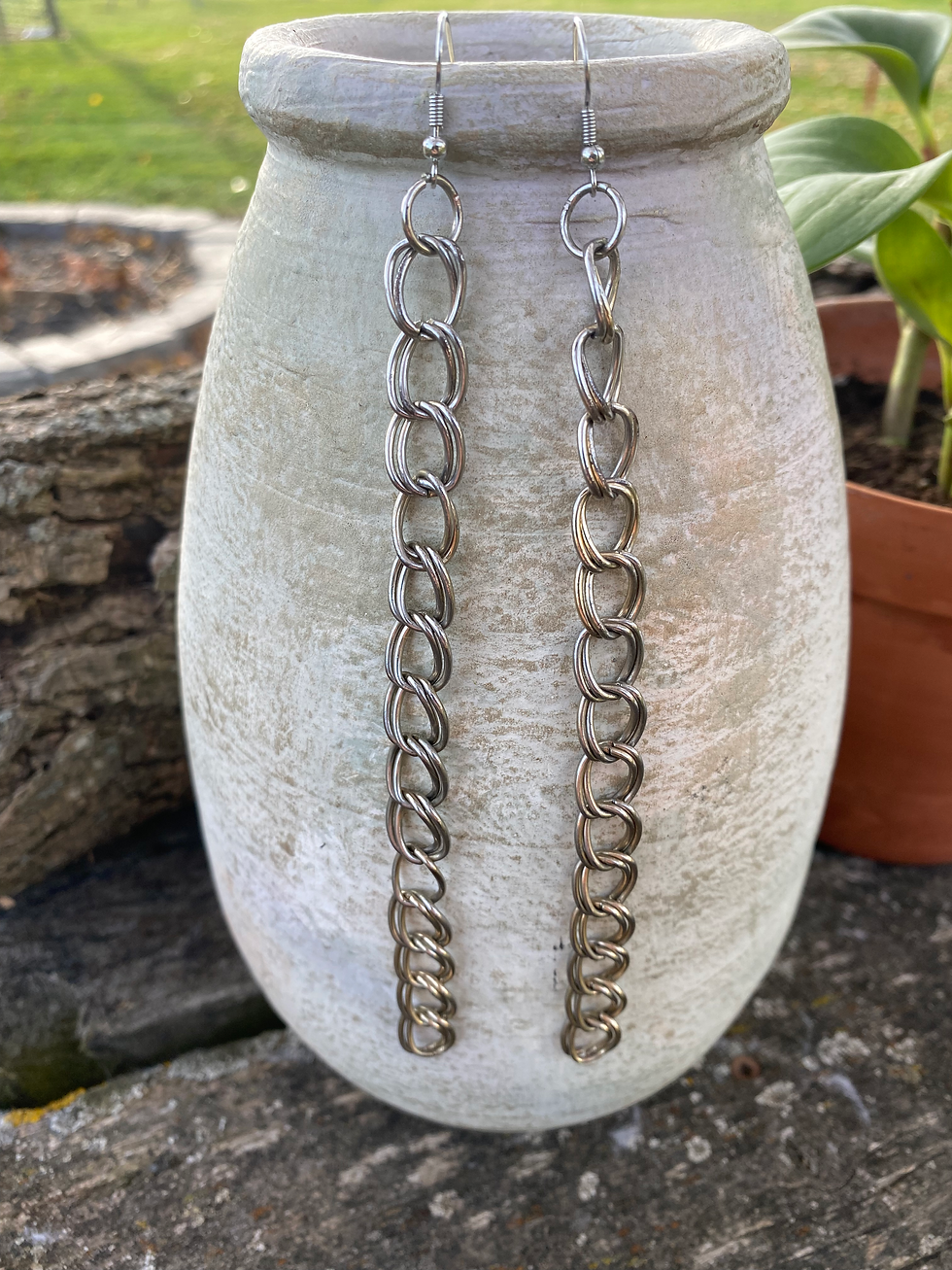 Long Handmade Chain Earrings