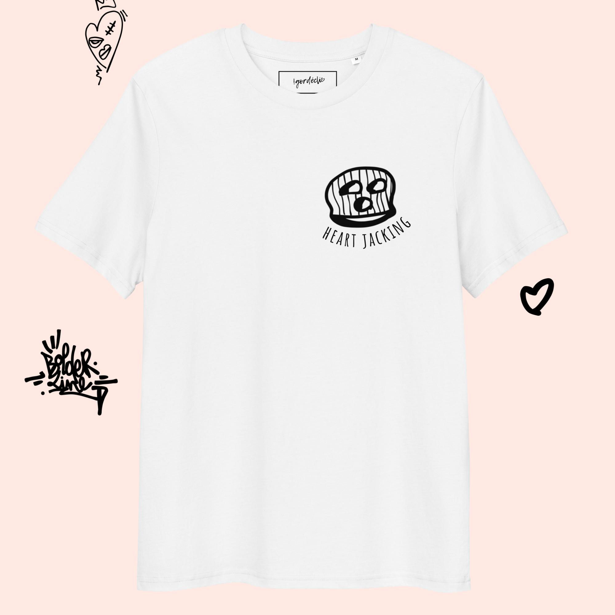 T-shirt minimal et poétique, heart jacking